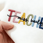 Personalisierte Multicolor Lehrer Sweatshirt T-shirt Hoodie mit Titel und Nachname Graduierung Lehrer Anerkennung Geschenk für Lehrer