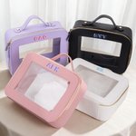 Sac portable en cuir PU pour tuiles de mahjong avec monogramme coloré Accessoire de mahjong Cadeau de pendaison de crémaillère de la fête des mères pour les amateurs de mahjong Joueurs