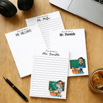 Personalised Cartoon Male Teacher Photo Notepad with 40/80 Pages and Text Teacher's Day Graduation Season Gift for Male Teacher