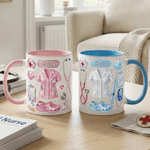 Personalised Crystal Style Medical Elements Ceramic Coffee Mug with Name Daily Use Birthday Nurses' Day Gift for Nurse