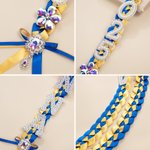 Personalized Bling Flower Rhinestone Pearl Letter Two-Colored Ribbon Braided Lei with Name Graduation Party Decor Gift for Class of 2026 Graduates