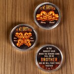Moneta commemorativa personalizzata Brother Fire Fist Bump con 2-6 nomi e supporto Regalo di laurea per fratello amico