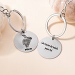 Porte-clés en forme de lapin personnalisé avec texte et nom gravés - Cadeau commémoratif anniversaire pour propriétaire d'animal