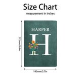 Personalized Birth Flower Bouquet Initial A5 Leather Notebook with Name Office Supplies Birthday Gift for Family Friends