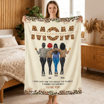 Personalised Leopard Print Cartoon Character Soft Throw Blanket with Name Home Decor Mother's Day Gift for Mom Grandma