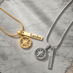 Personalizzato inciso nome bussola collana gioielli Dainty Compleanno anniversario laurea regalo per le donne uomini viaggiatori