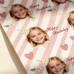 Henkilökohtainen syntymä kukka seppele syntymäpäivä hattu raidallinen käärepaperi kasvot valokuva syntymäpäivä suosikki perheen ystävät