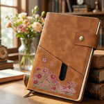 Personalized Birth Flower Name A5 Notebook with Storage Pocket and Lined Pages Daily Essentials Birthday Mother's Day Gift for Office Worker Mom