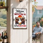 Personalized Welcome to the Camping Bear Family Tinplate Painting with Names Daily Use Outdoor Family Gathering Gift for Family Camping Lovers