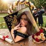 Personligt foto Glitter Class of 2026 Graduation Cap Topper med namn och år Graduation Decoration Present för studenter Vänner Klasskamrater