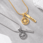 Personalizzato inciso nome bussola collana gioielli Dainty Compleanno anniversario laurea regalo per le donne uomini viaggiatori