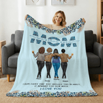 Personalised Leopard Print Cartoon Character Soft Throw Blanket with Name Home Decor Mother's Day Gift for Mom Grandma