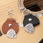 Personalizzato inciso I Couldn't Pick A Better Guitar Pick Portachiavi con testo e custodia Regalo di compleanno e anniversario per il fidanzato padre
