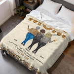 Personalised Leopard Print Cartoon Character Soft Throw Blanket with Name Home Decor Mother's Day Gift for Mom Grandma