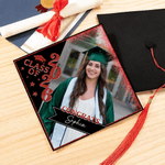 Personligt foto Glitter Class of 2026 Graduation Cap Topper med namn och år Graduation Decoration Present för studenter Vänner Klasskamrater