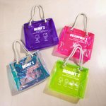 Personalised Cartoon Line Art Transparent Tote Bag with Name Travel Essentials Mother’s Day Birthday Beach Party Gift for Grandma Woman