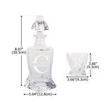 Personalized Engraved Twisted 11 oz Old Fashioned Whiskey Glass Decanter Set with Name and Initial Father's Day Gift for Men Whiskey Enthusiasts
