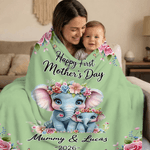 Plaid personnalisé avec nom et année Cadeau de fête des mères pour maman