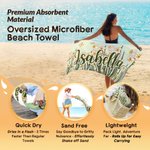 Serviette de plage en microfibre surdimensionnée à séchage rapide avec nom et fleur de naissance personnalisée Cadeau de vacances pour la famille et les amis