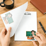 Personalised Cartoon Male Teacher Photo Notepad with 40/80 Pages and Text Teacher's Day Graduation Season Gift for Male Teacher