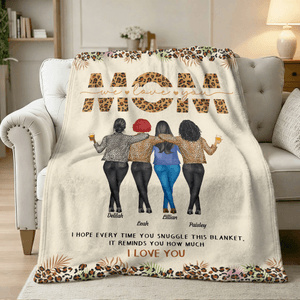 Henkilökohtainen Leopard Print Cartoon Character Soft Throw Blanket nimellä Home Decor Äitienpäivälahja äidille isoäidille