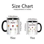 Personalized Faux Yarn Effect Birth Flower First Mom Now Grandma Ceramic Mug with Names Mother's Day Gift for Mom Grandma