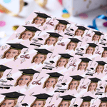 Personalised Face Photo Graduation Cap Wrapping Paper with Name Graduation Party Favor for Graduates Friends