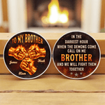 Moneta commemorativa personalizzata Brother Fire Fist Bump con 2-6 nomi e supporto Regalo di laurea per fratello amico