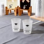 Gorra de Graduación Personalizada Set de 10 Vasos de Plástico Esmerilado Desechables con el Nombre del Año y la Escuela Celebración Fiesta de Graduación Favor para Graduados