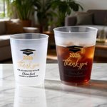 Gorra de Graduación Personalizada Set de 10 Vasos de Plástico Esmerilado Desechables con el Nombre del Año y la Escuela Celebración Fiesta de Graduación Favor para Graduados