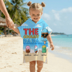 Personlig glassfamilj Snabbtorkande barn Strandhandduk med huva och namn Researtiklar Sommarfest Födelsedagspresent för familj Barn