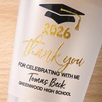 Gorra de Graduación Personalizada Set de 10 Vasos de Plástico Esmerilado Desechables con el Nombre del Año y la Escuela Celebración Fiesta de Graduación Favor para Graduados