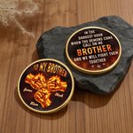 Moneta commemorativa personalizzata Brother Fire Fist Bump con 2-6 nomi e supporto Regalo di laurea per fratello amico