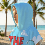 Personlig glassfamilj Snabbtorkande barn Strandhandduk med huva och namn Researtiklar Sommarfest Födelsedagspresent för familj Barn