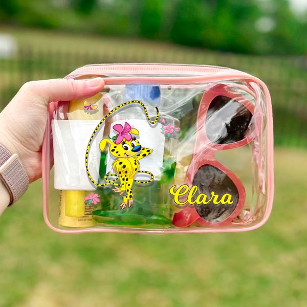 Personalisierte niedlichen langen Schwanz Marsupilami Blume Kosmetiktasche täglichen Gebrauch Geburtstag Geschenk für Sie | Callie × Marsupilami®