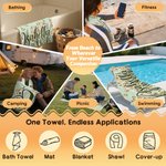 Serviette de plage en microfibre surdimensionnée à séchage rapide avec nom et fleur de naissance personnalisée Cadeau de vacances pour la famille et les amis