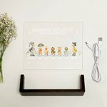 Personalised Cute Duck Family LED Night Light with Names and Wooden Base Home Decor Mother's Day Birthday Gift for Mom Grandparent Family