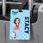 Etiquette de bagage de voyage personnalisée avec nom et texte Accessoire de voyage Cadeau d'anniversaire pour la famille et les amis