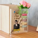 Henkilökohtainen Jumala sanoo, että olet selkeä akryyli kirja maljakko nimi ja valokuva inspiroiva syntymäpäivä kaste lahja kirjan rakastaja Christian