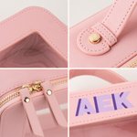 Sac portable en cuir PU pour tuiles de mahjong avec monogramme coloré Accessoire de mahjong Cadeau de pendaison de crémaillère de la fête des mères pour les amateurs de mahjong Joueurs