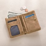 Personalized Birth Flower PU Leather Vintage Wallet with Name Birthday Mother's Day Gift for Mother Woman