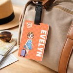 Etiquette de bagage de voyage personnalisée avec nom et texte Accessoire de voyage Cadeau d'anniversaire pour la famille et les amis