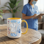 Personalised Crystal Style Medical Elements Ceramic Coffee Mug with Name Daily Use Birthday Nurses' Day Gift for Nurse