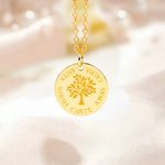 Personalized Tree of Life Necklace with 1-5 Names Dainty Jewellery Birthday Mother's Day Gift for Mom Woman