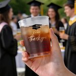 Gorra de Graduación Personalizada Set de 10 Vasos de Plástico Esmerilado Desechables con el Nombre del Año y la Escuela Celebración Fiesta de Graduación Favor para Graduados