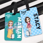 Etiquette de bagage de voyage personnalisée avec nom et texte Accessoire de voyage Cadeau d'anniversaire pour la famille et les amis