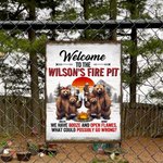 Personalized Welcome to the Camping Bear Family Tinplate Painting with Names Daily Use Outdoor Family Gathering Gift for Family Camping Lovers