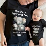 Personalized Fantasy Unicorn Classic Winnie the Pooh 100% Cotton T-shirt Baby Bodysuit with Name Birthday 1st Mother's Day Gift for Baby Mother