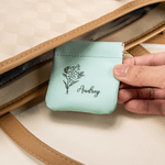 Personalised Birth Flower PU Leather Coin Handbag with Name Mother's Day Birthday Anniversary Gift for Women Girls