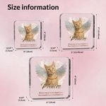 Henkilökohtainen Angel Wings Pet Photo Akryyli Ornamentti nimi ja teksti Home Decor Sympathy Memorial lahja lemmikin omistaja rakastaja